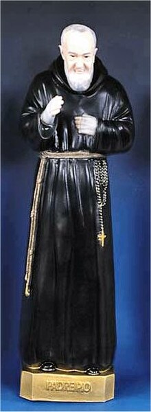 Padre Pio Statue Colored stigmatized priest